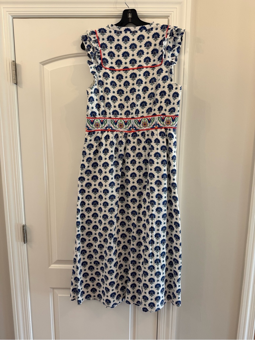 Boden Frill Embroidered Midi Dress - Picture 6 of 7